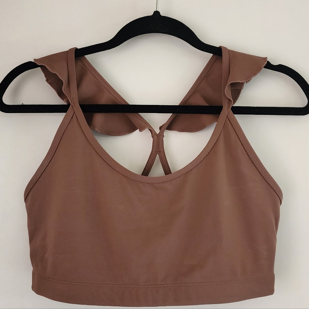 JoyLab Ruffle Strap Sports Bra Medium